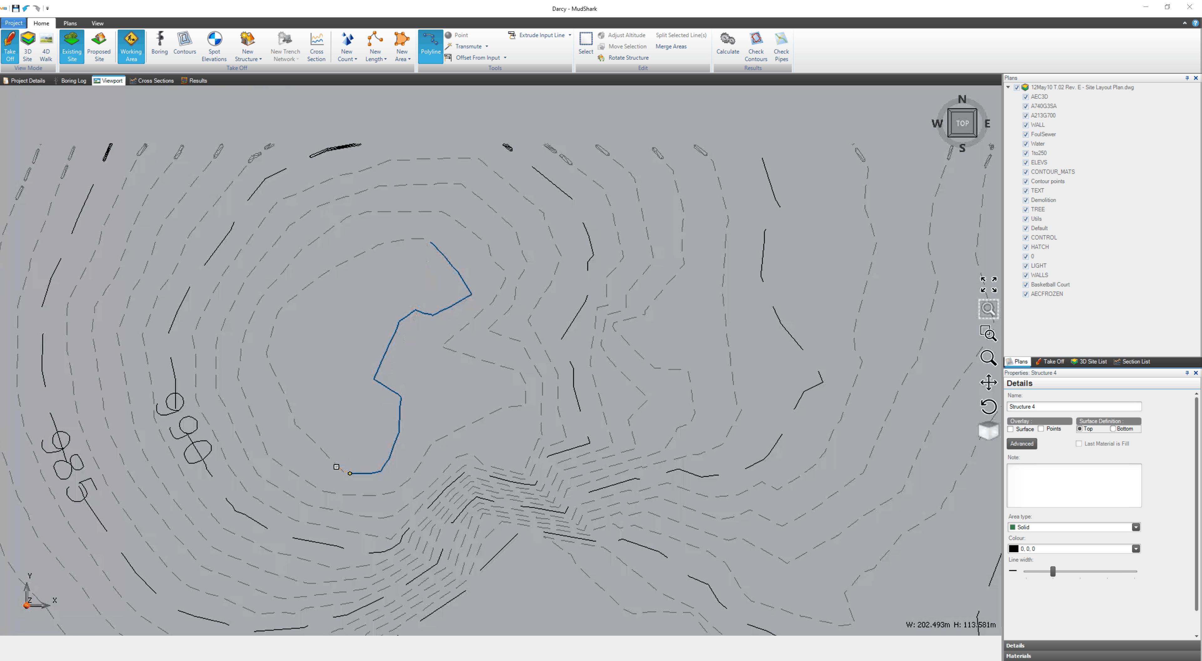 Transmuting dashed contour lines